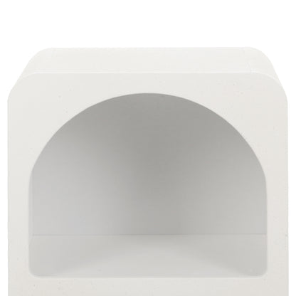 Arched Minimal Bedside Table- White