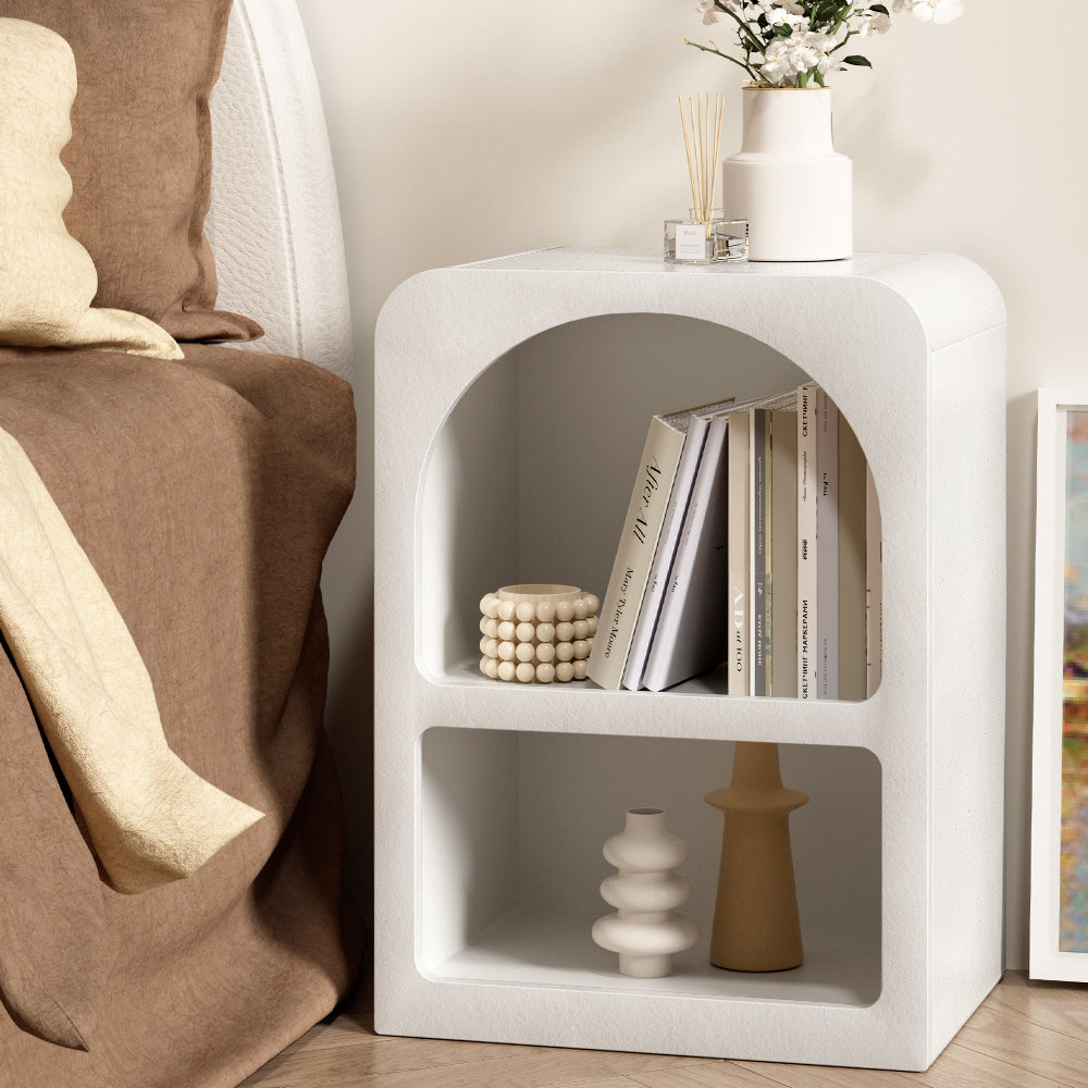 Arched Bedside Table - White