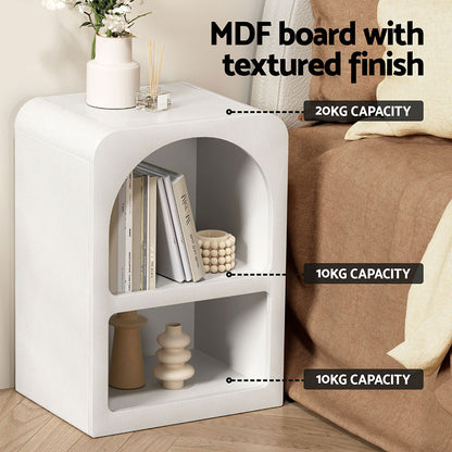Arched Minimal Bedside Table- White