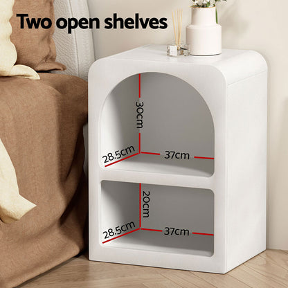 Arched Minimal Bedside Table- White