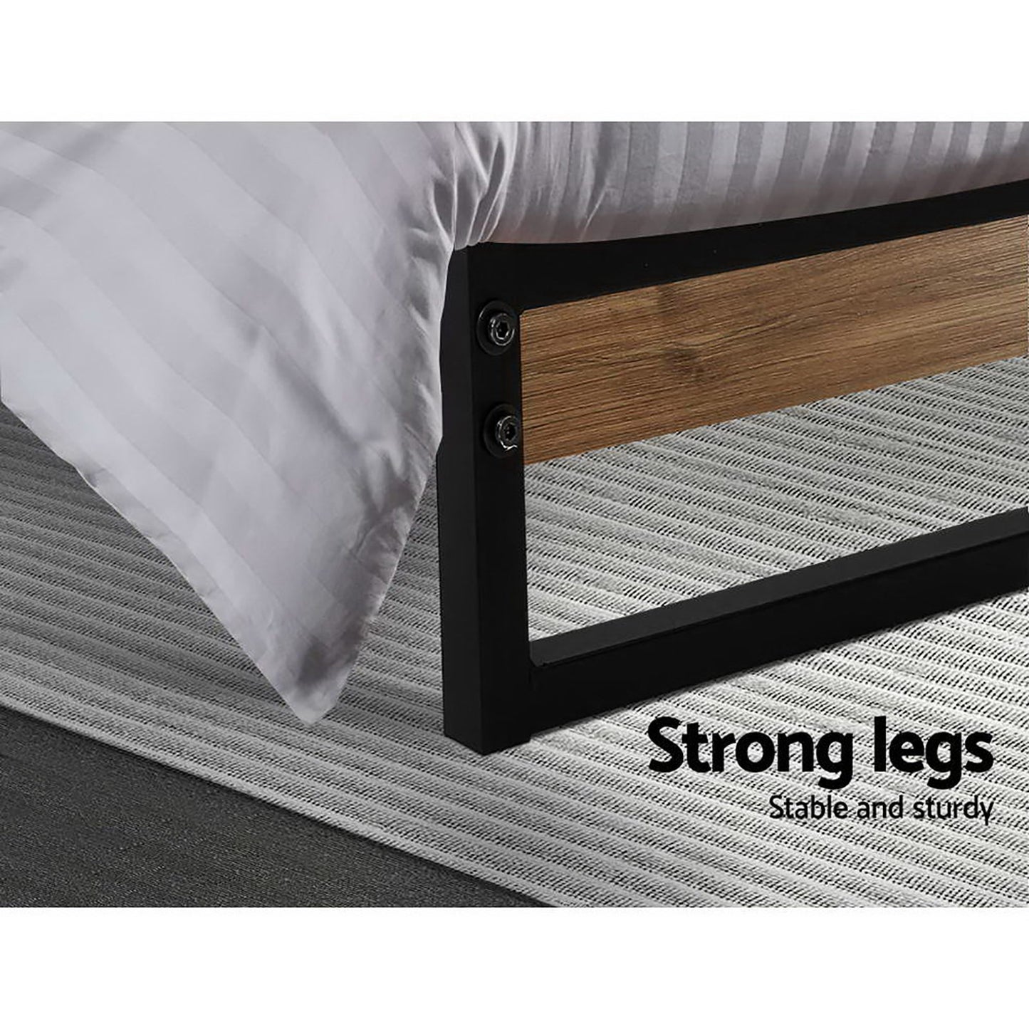 Dane Bed Frame Queen Size - Metal