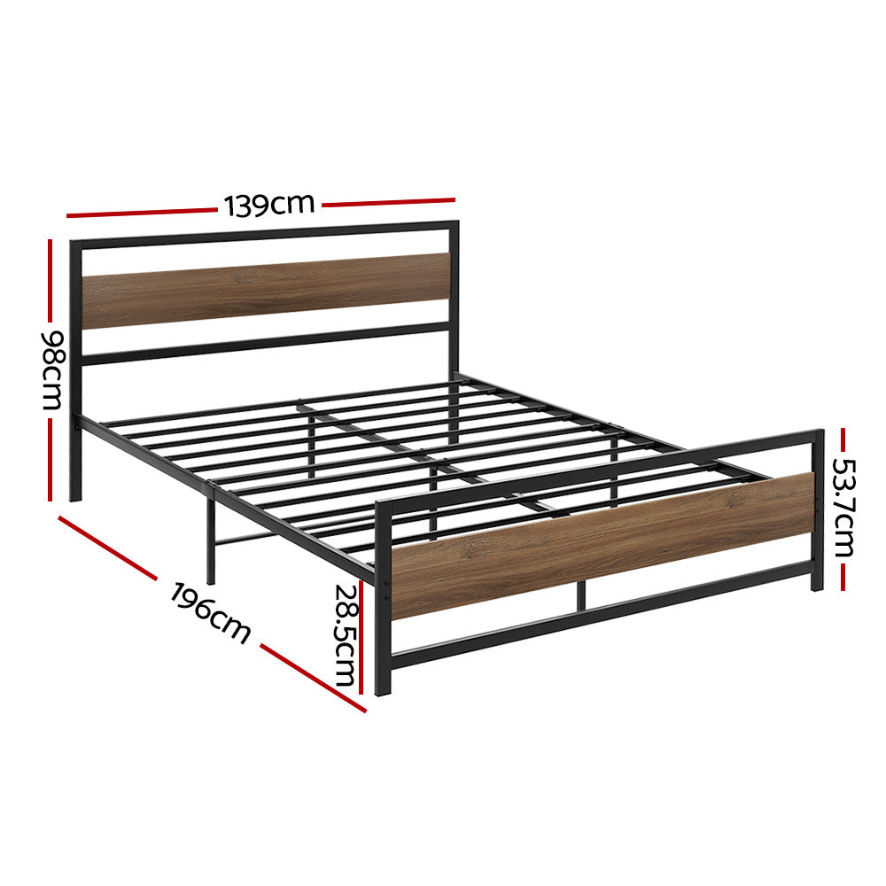 Drew Bed Frame Double Size - Metal Black