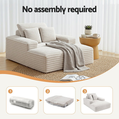 Sofa Bed Lounge Chair Recliner Faux Fur Fabric