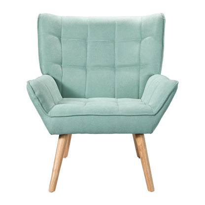 Scandi Armchair Linen Fabric Cushion Seat - Blue