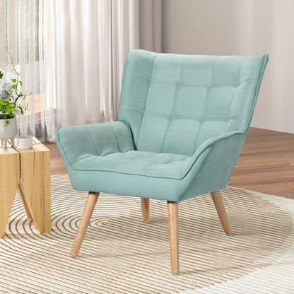 Scandi Armchair Linen Fabric Cushion Seat - Blue