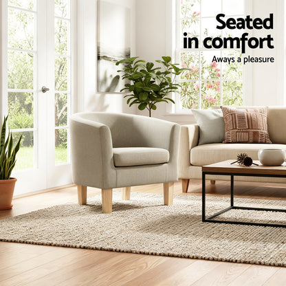 Abby Armchair Tub Chair- Beige