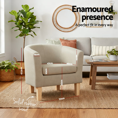 Abby Armchair Tub Chair- Beige