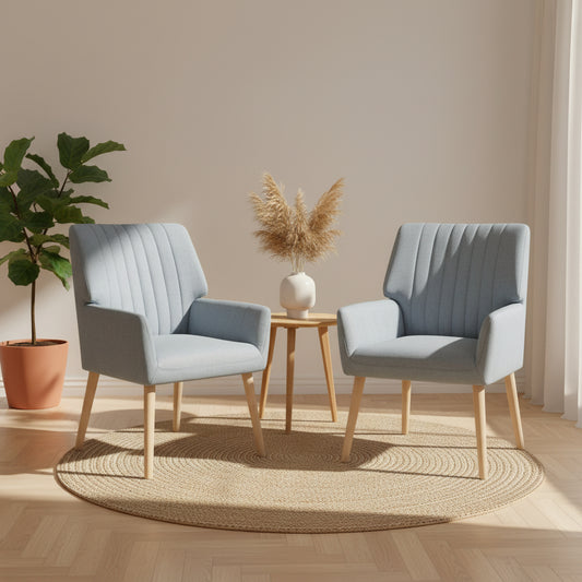 Sebastini 2x Armchair- Blue Grey