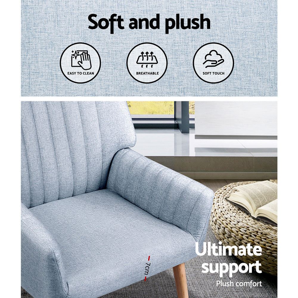 Sebastini 2x Armchair- Blue Grey