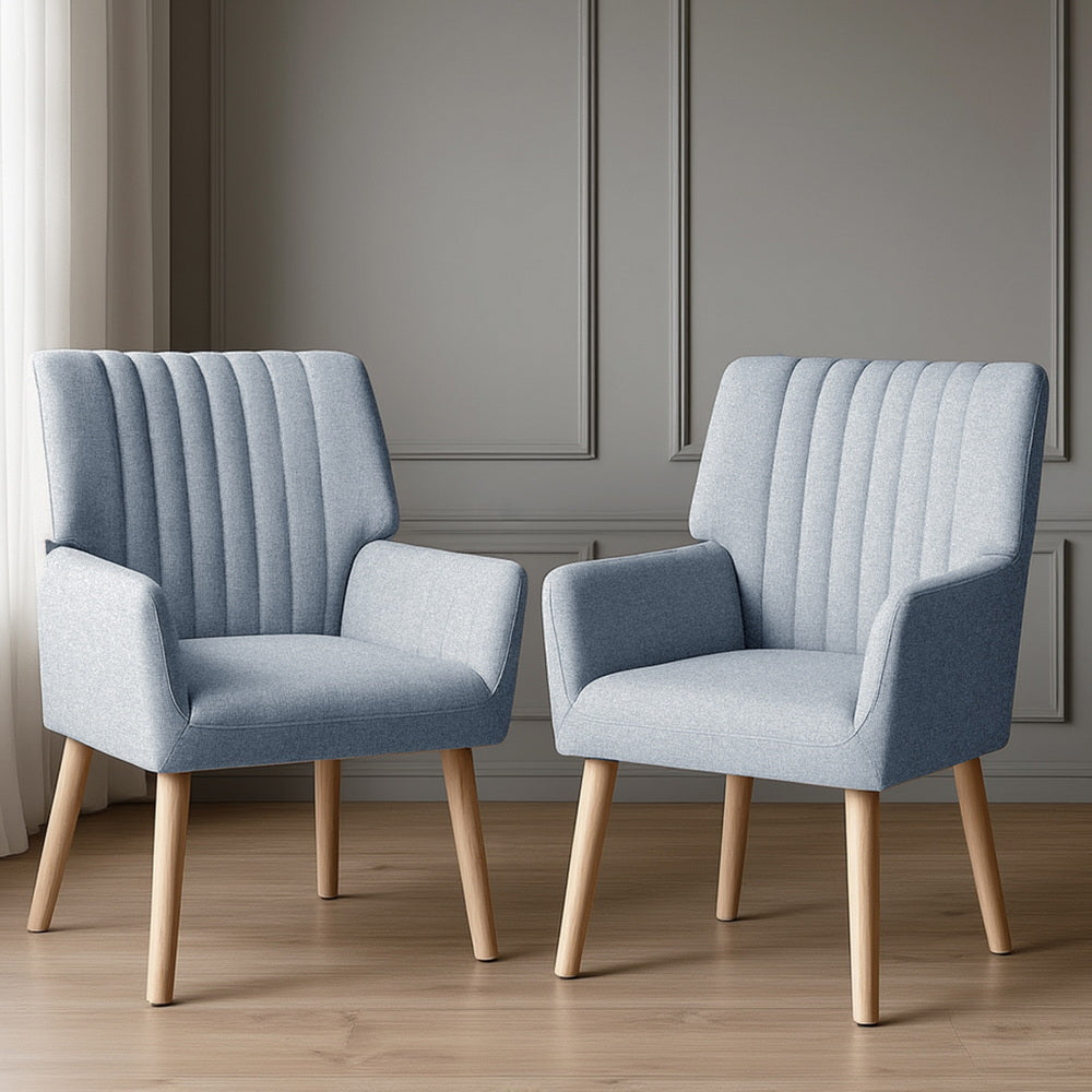 Sebastini 2x Armchair- Blue Grey