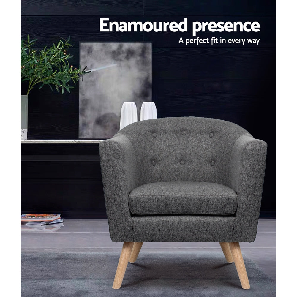 Adora Armchair Tub Chair- Grey