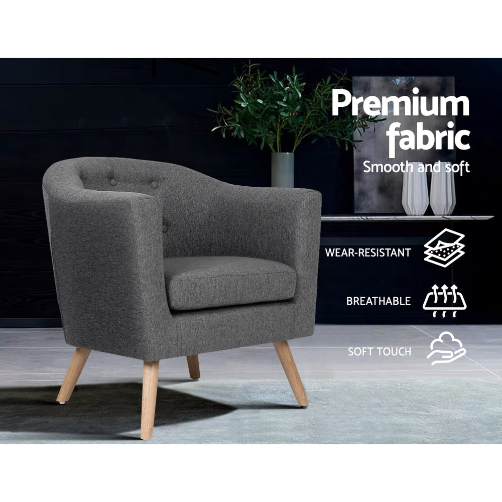 Adora Armchair Tub Chair- Grey