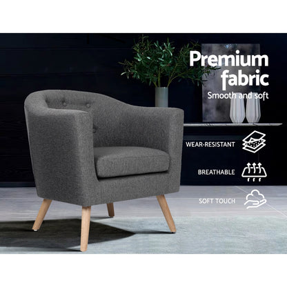 Adora Armchair Tub Chair- Grey