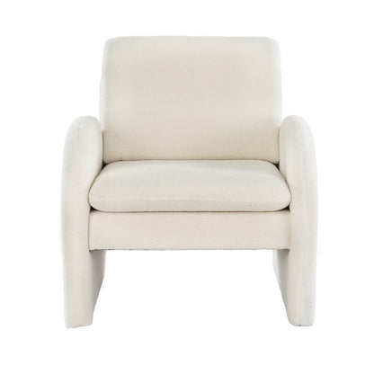 Armchair Curved Arm Seat Boucle- White