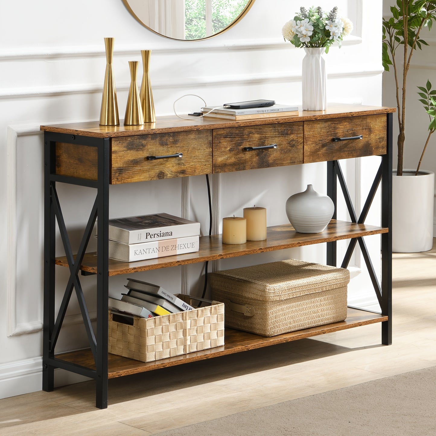 Console Table with 3 Drawers
