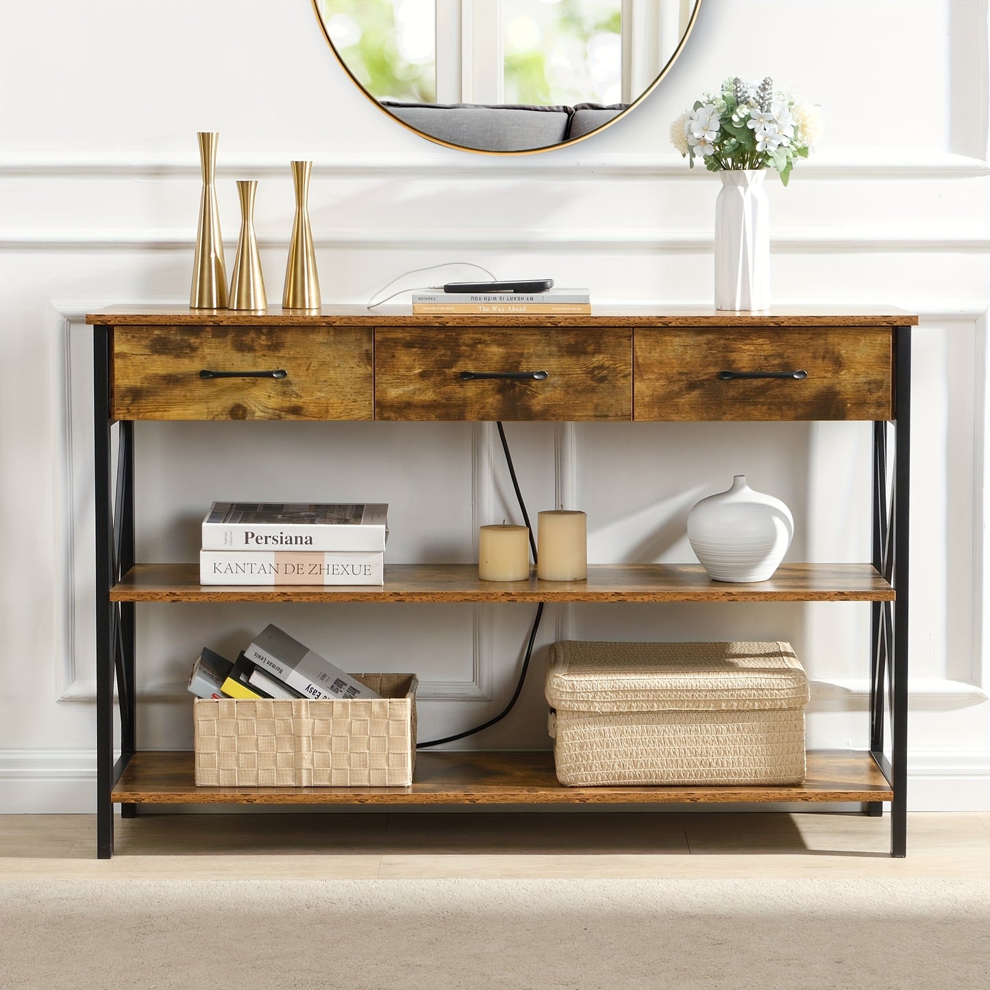 Console Table with 3 Drawers