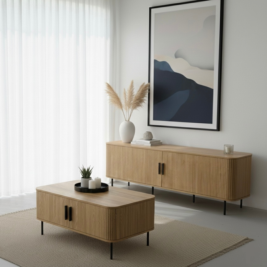Florence 2 Door Entertainment Unit- Oak