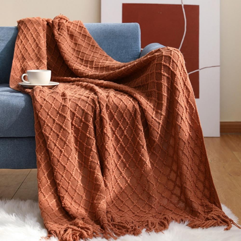 Throw Blanket for Couch - Brick red