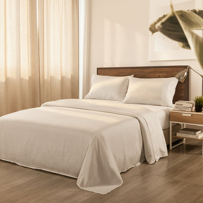 Royal Comfort Bamboo Blended Sheet & Pillowcases Set 1000TC- Queen- Light Grey
