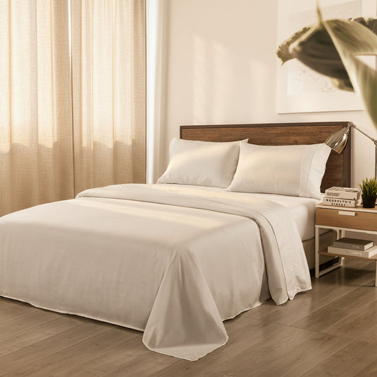 Royal Comfort Bamboo Blended Sheet & Pillowcases Set 1000TC- Queen- Light Grey