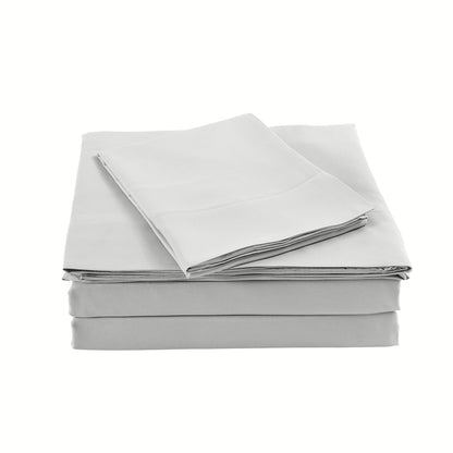 Royal Comfort Bamboo Blended Sheet & Pillowcases Set 1000TC- Queen- Light Grey