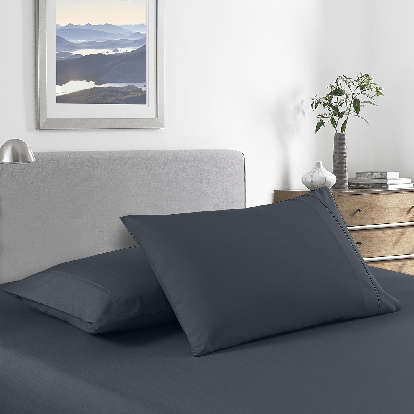 Royal Comfort 2000 Thread Count Bamboo Cooling Sheet Set - Queen - Charcoal