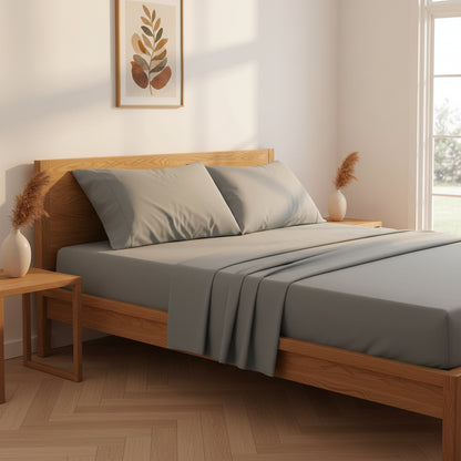 Royal Comfort 2000 Thread Count Bamboo Cooling Sheet Set- King- Mid Grey
