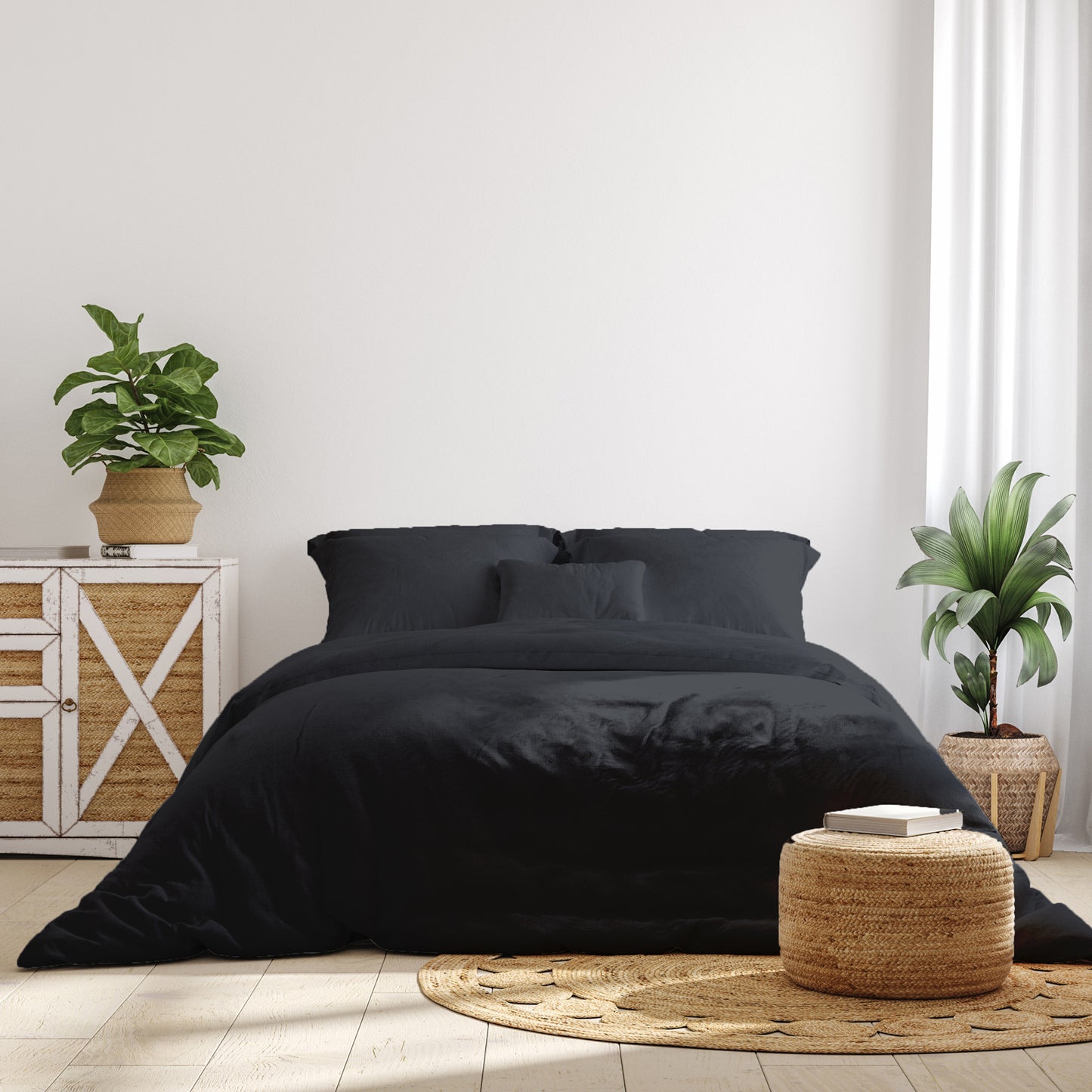 Royal Comfort 1000 Thread Count Bamboo Cotton Sheet and Quilt Cover Set - King - Charcoal