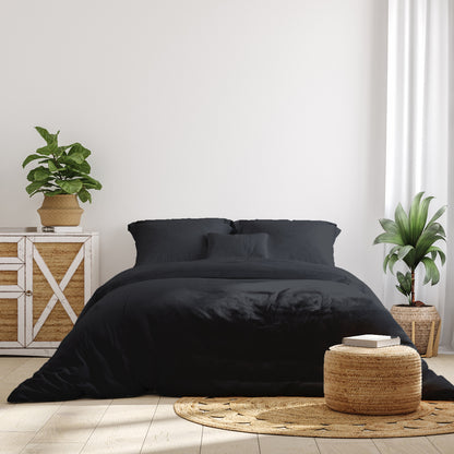 Royal Comfort 1000 Thread Count Bamboo Cotton Sheet and Quilt Cover Set - King - Charcoal
