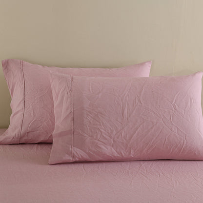 Royal Comfort Flax Linen Blend Sheet Set- King- Mauve
