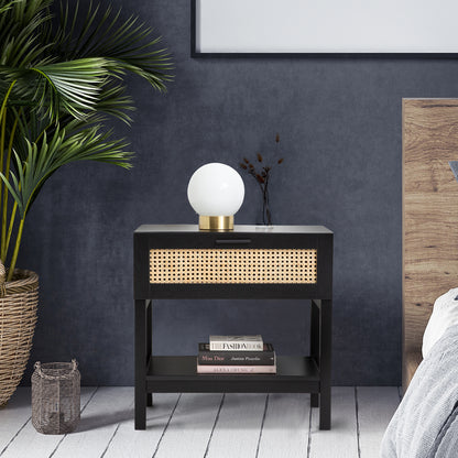 Casa Decor Rattan Minimal Bedside Table