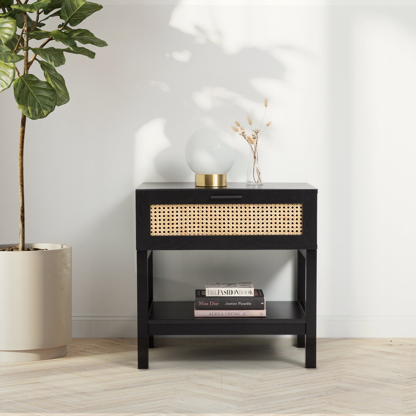 Casa Decor Rattan Minimal Bedside Table