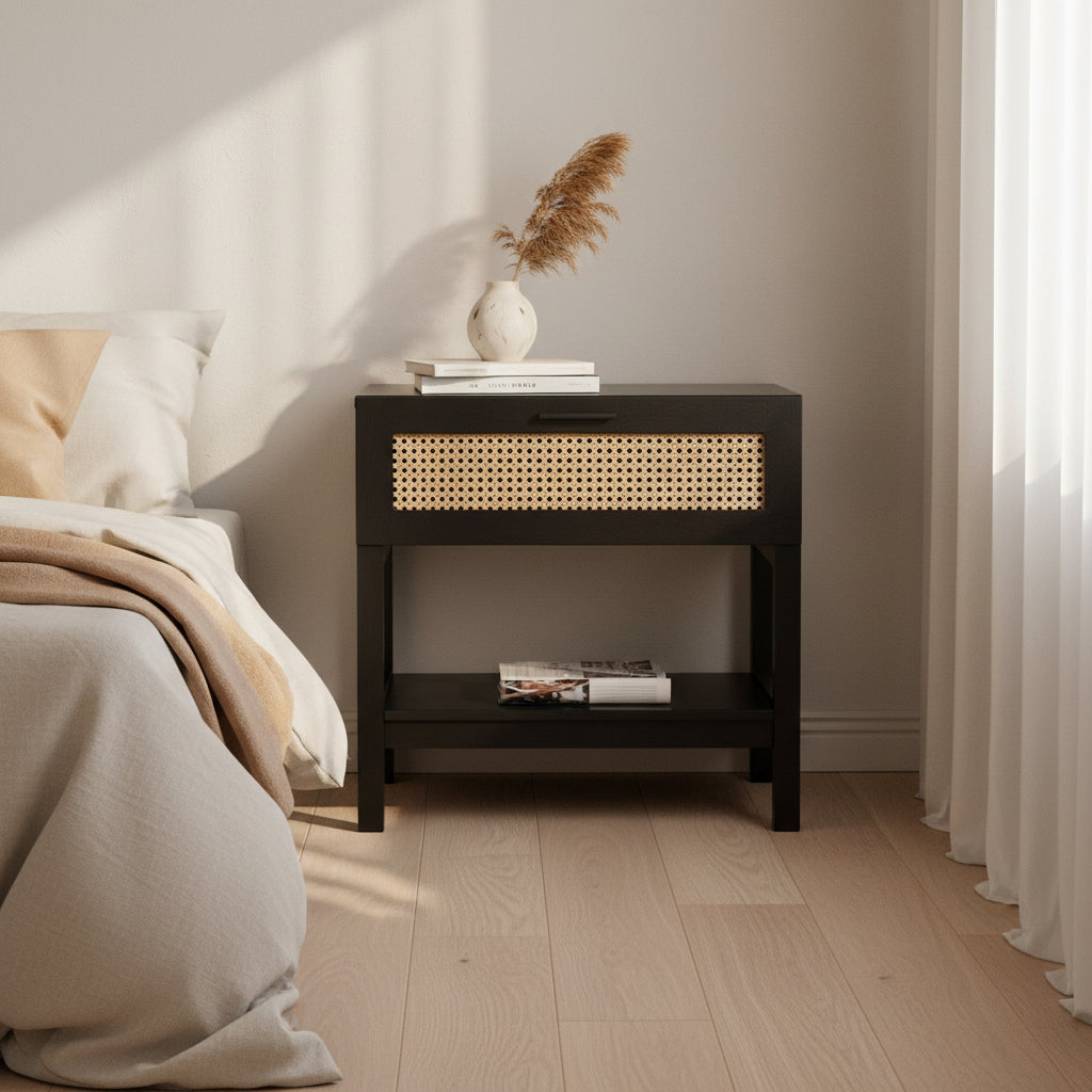 Casa Decor Rattan Minimal Bedside Table