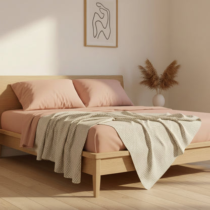 Royal Comfort 1000TC Bamboo Cotton Sheets Pillowcases Set Ultrasoft - Blush
