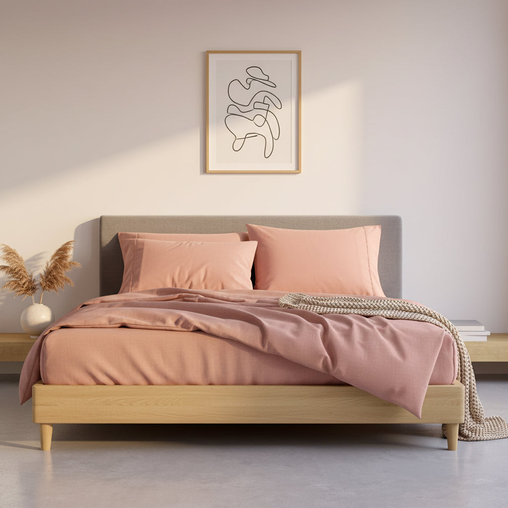 Royal Comfort 1000TC Bamboo Cotton Sheets Pillowcases Set Ultrasoft - Blush