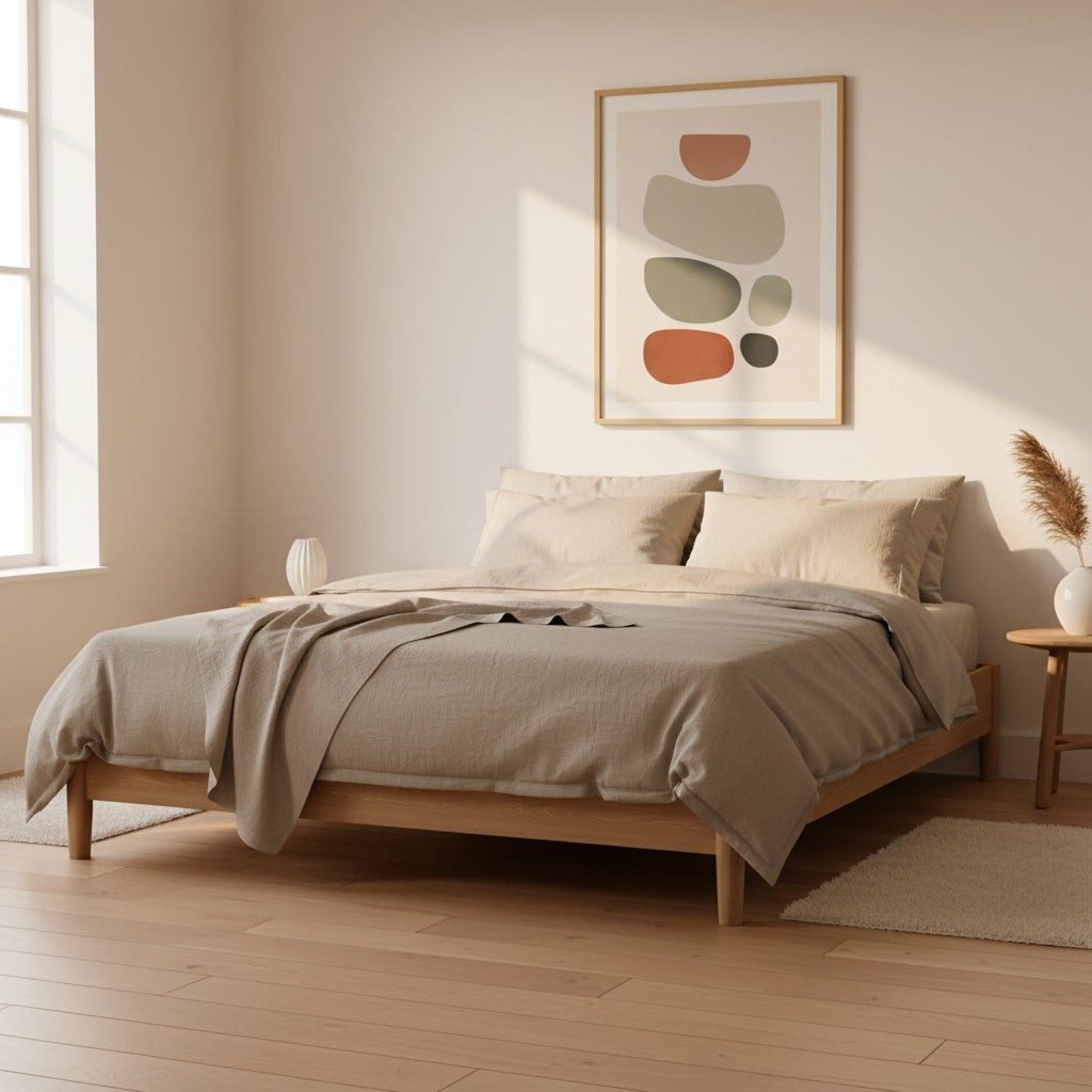 1000TC Bamboo Cotton Sheets Pillowcases Set Ultrasoft- Dove