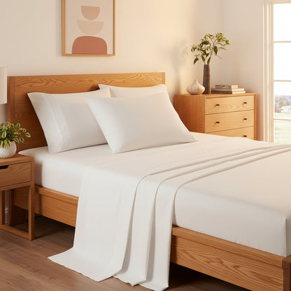 Royal Comfort 2000 Thread Count Bamboo Cooling Sheet Set- White