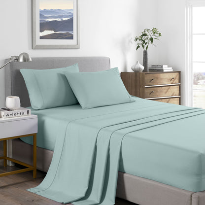 Royal Comfort 2000 Thread Count Bamboo Cooling Sheet Set- Single- Frost