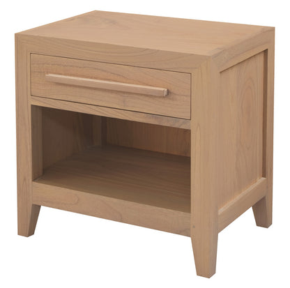 Dion 1-Drawer Solid Minimal Bedside Table - Natural