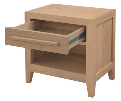 Dion 1-Drawer Solid Minimal Bedside Table - Natural