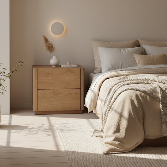 Soren 2-Drawer Bedside Table - Natural