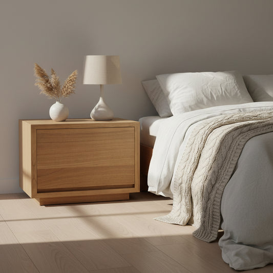 Freja White Cedar Bedside Table – Natural