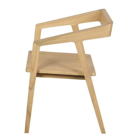 Kyoto Solid Oak Arm Chair- Set of 2- Natural