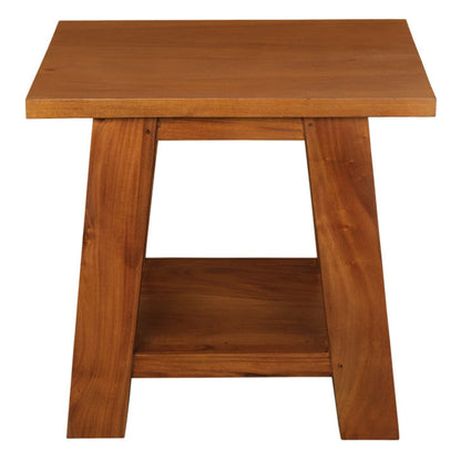 Tokyo Solid Mahogany Timber Lamp Table- Light Pecan