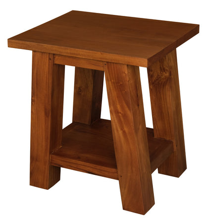 Tokyo Solid Mahogany Timber Lamp Table- Light Pecan
