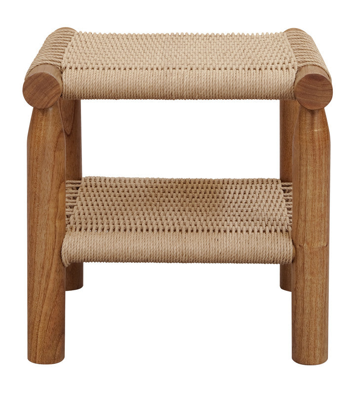 Kelly Handwoven Rattan Lamp Table- Almond