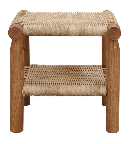 Kelly Handwoven Rattan Lamp Table- Almond