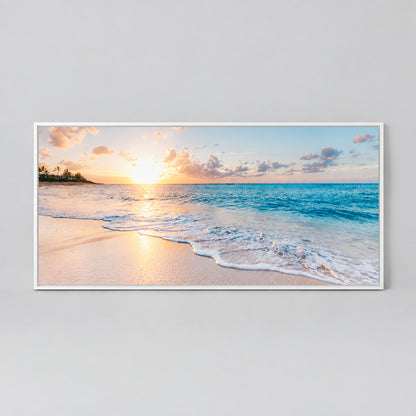 Ocean and Beach White Frame Canvas - 60cmx120cm