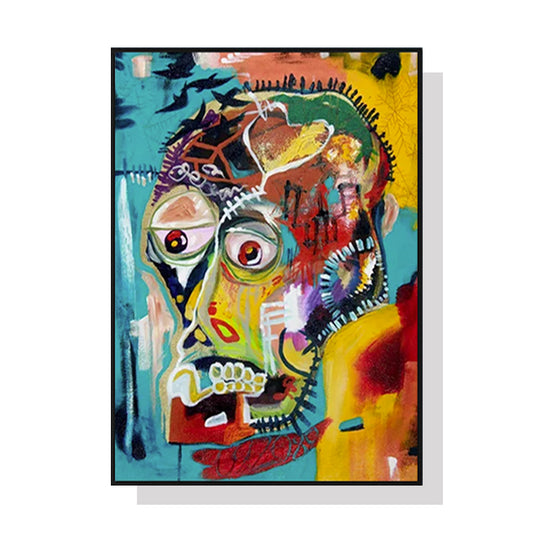 Pop Art Head Black Frame Canvas