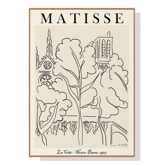 Line Art By Henri Matisse Wood Frame Canvas